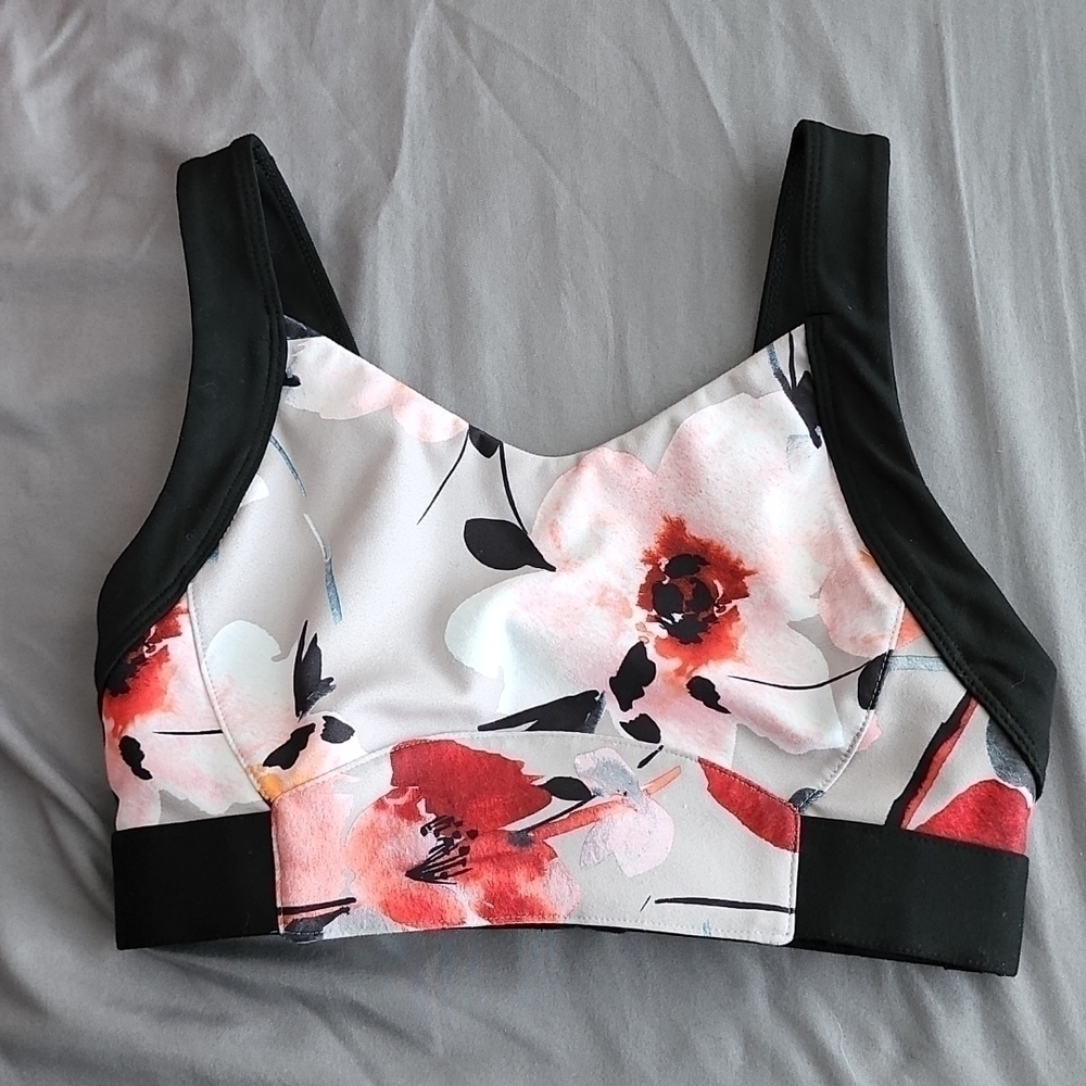 Fabletics floral sport bra or swim bra Athleisure Athletic Summer Workout Bra
